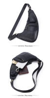 Bandolera de piel de vaca auténtica para hombre, bolso de hombro cruzado informal de un solo pecho y espalda, para viaje, nuevo - details 13