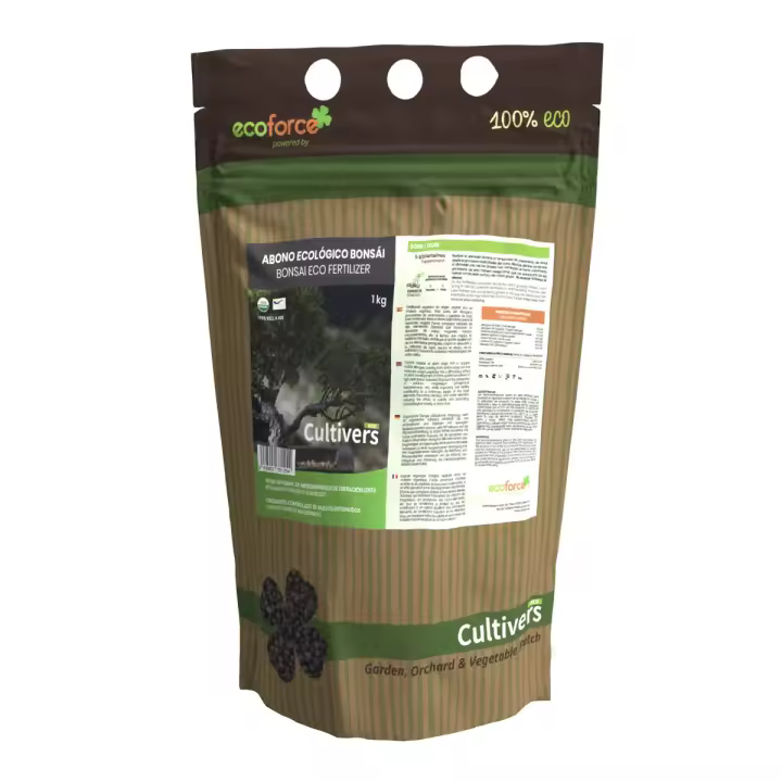 CULTIVERS Abono Bonsái Ecológico 1 kg.  100% Orgánico y Natural, Granulado de Liberación Lenta  con NPK 8-1-5+74% M.O - 1