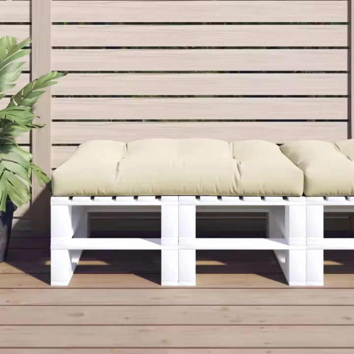 vidaXL Cojín para sofá de palets tela crema 120x80x12 cm - 1
