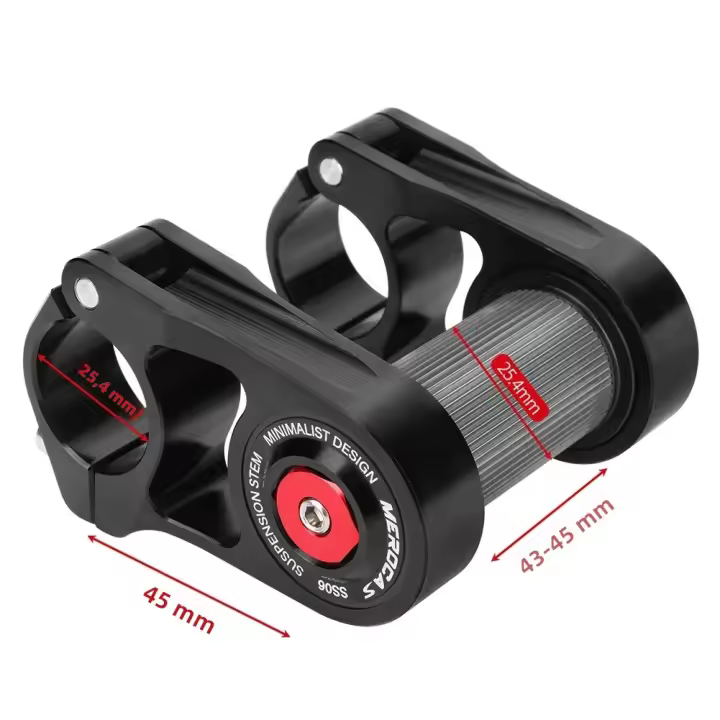 MEROCA Tímbrido De Bicicleta Plegable Absorción De Choque Longitud 45mm Diámetro De Instalación 25.4mm Para Bicicleta Plegable 412/SP18 Aleación De Aluminio - 1