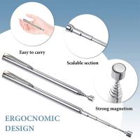 Mini Herramienta Magnética Telescópica Portátil Con Luz Para Recoger Bolas De Tornillo Varita Extendible De Metal Herramienta De Reparación De Coche - details 10