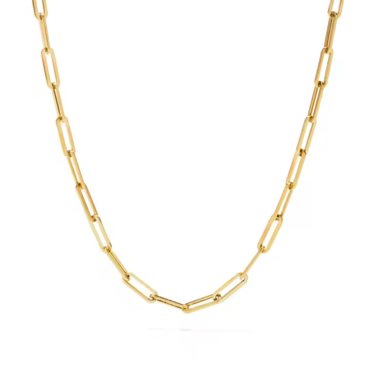 Collar De Cadena De Enlace Moda Caliente Para Mujer Y Hombre Acero Inoxidable Color Oro Joyería Regalo Estilo Trendy - 1