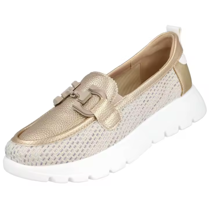 Shoes Zapatos Planos marca Mysoft para mujer en color metalizado - 1