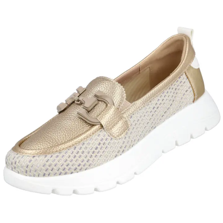 Shoes Zapatos Planos marca Mysoft para mujer en color metalizado - 1