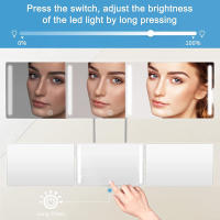 Espejo Tridimensional De 360 Grados Con LED Y Iluminación Para Maquillaje Y Peluquería Ajustable Para Auto Estilización Y Corte De Pelo - details 0
