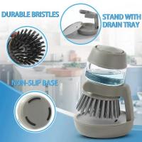 Cepillo De Olla Con Dispensador De Jabón Tipo Empuñadura Para Cocina Limpieza De Estufa Herramientas Domésticas Amigables Con Las Manos Cepillo De Pelo Duro - details 1