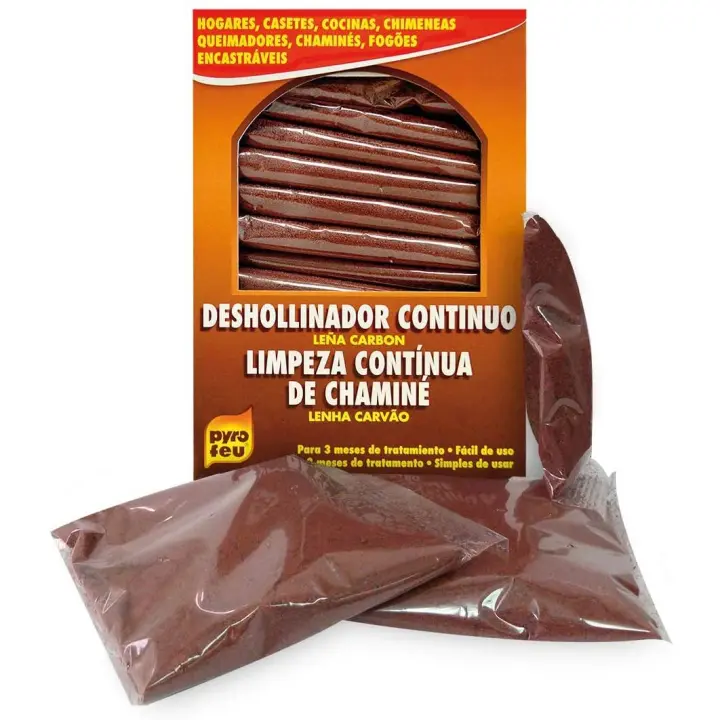 Deshollinador para limpieza y mantenimiento continuo de estufas y chimeneas en caja de 14 unidades, antihollín pellet y leña - 1