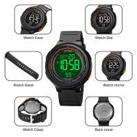 Reloj deportivo digital con luz LED para hombre y mujer, luminoso, electrónico, con cuenta atrás, resistente al agua - details 1