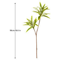 Árbol De Palma Artificial De 66-98cm Con Borde Dorado Y Verde Plástico Y Ramas De Bambú Decoración De Pared Y Escritorio De Plantas Tropicales - details 2