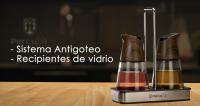 Percutti Legno - Set de Aceite y Vinagre de Acero Inoxidable y Madera, Diseño Elegante y Funcional - details 1