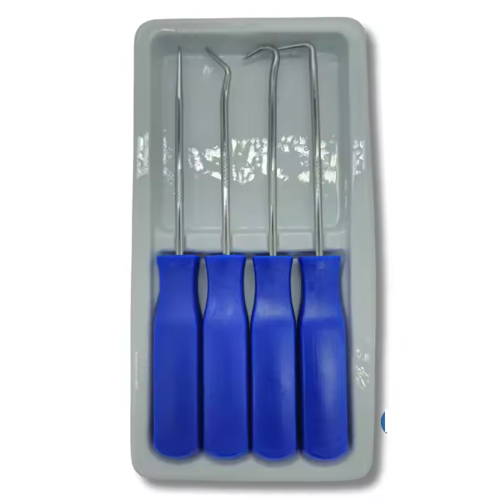 AC Tools Juego de 4 ganchos de precision para toricas, extraer o instalar arandelas de sellado, ideales para trabajos de precisión. Fabricados en acero. - 1