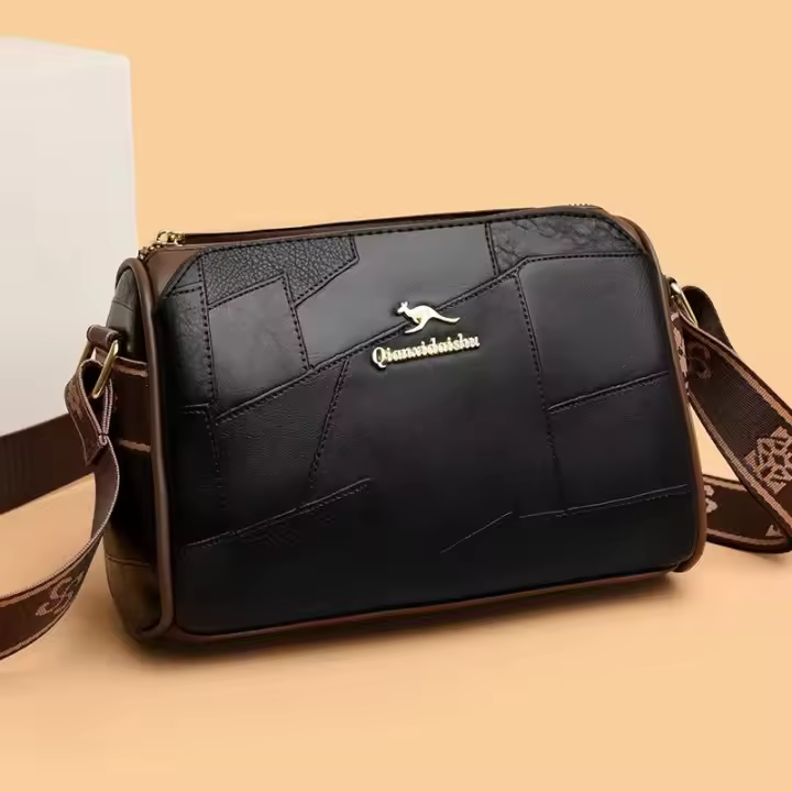 Bolso Bandolera De Cuero Genuino De Alta Calidad Para Mujer Estilo Designer Marca Kangaroo Lujo Suave Cremallera Y Bolsillos Internos - 1