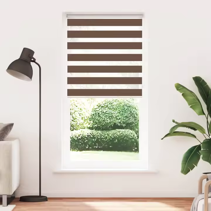 Estor cebra marrón 105x230 cm tejido ancho 100,9 cm poliéster - 1
