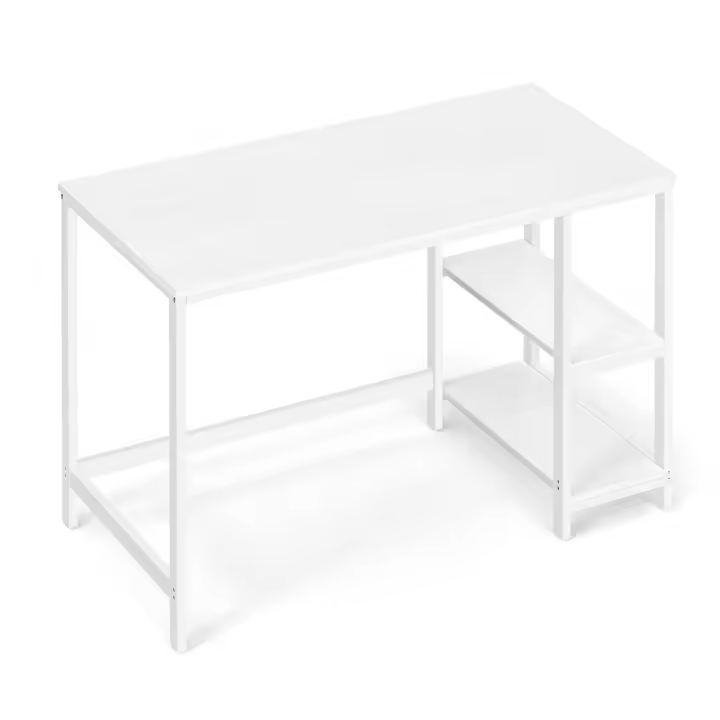 VASAGLE Escritorio, Mesa de Ordenador, con 2 Estante a la Izquierda o a la Derecha, para Oficina, Dormitorio, Estructura de Acero, Industrial, Marrón Rústico y Negro/Greige y Negro/Negro/Blanco Arce - 1