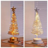 Lámpara De Navidad Creativa Con Estrella De Espiral Metálica Para Decoración De Hogar Y Sala De Estar Iluminación Nocturna Con Luces De Árbol Y Fantasmas - details 6