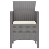 Silla de Jardín vidaXL Conjunto de 2 Gris claro y crema Polipropileno - details 4