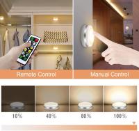 Luz LED Inalámbrica Nocturna, 6PCS, 5 Perlas, Lámpara Blanca Cálida Adhesiva a Batería con 2 Control Remoto, para Vitrina, Armario, Pasillo, Armario, Cocina - details 4