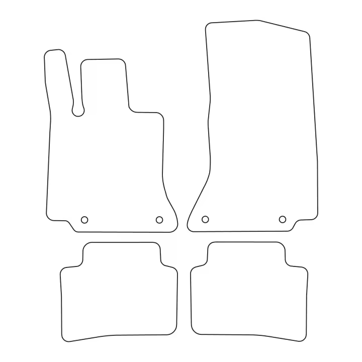 Juego de alfombrillas de terciopelo para Mercedes C-klass W206 2021- - acabado negro - 1