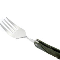 Conjunto De Utensilios De Acero Inoxidable Plegables Para Camping Y Picnic: Cuchillo Cucharón Tenedor Yspork Mochila Larga - details 10