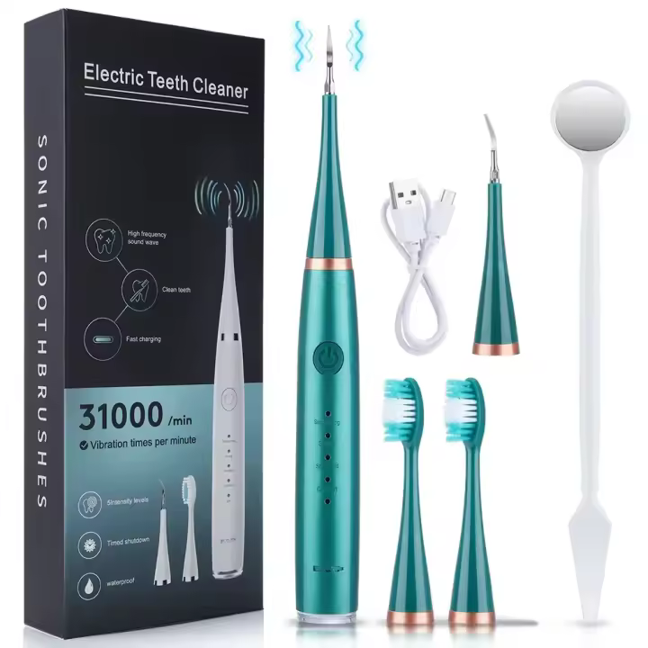Cepillo de dientes eléctrico con limpieza Sónica, 3 en 1, para eliminar el sarro, blanquear los dientes, cuidado bucal, carga USB, cabezal de reemplazo - 1
