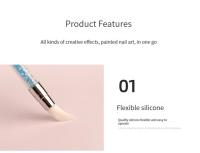 Set De 5 Brochas De Uñas Con Doble Cabeza Y Diseño De Flor De Silicona Herramienta De Escultura Y Embossing Para Arte De Uñas - details 3