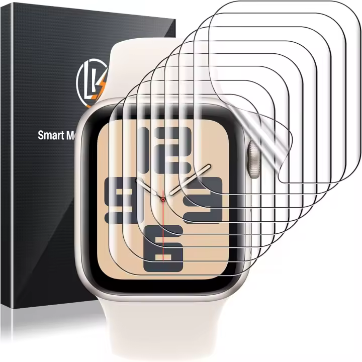 LK 8 Pezzi Pellicola Protettiva per Apple Watch Series SE 2/SE/6/5/4 40mm, Pellicola Protettiva per Apple Watch 40mm, Sensibile al Tatto, Senza Bolle, Alta Definizione, Pellicola TPU - 1