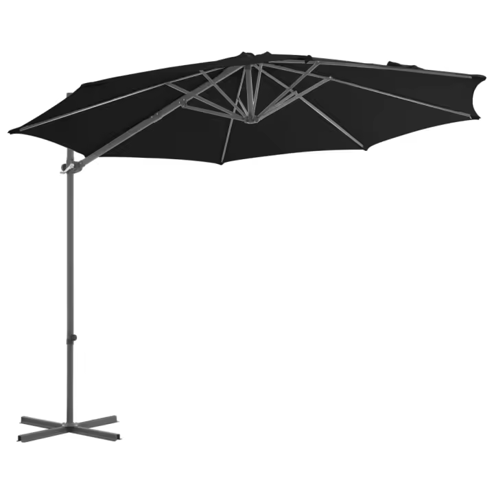 Sombrilla de Jardín voladiza con Palo de Maple Negro 300 cm - 1