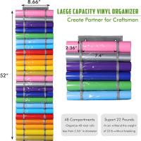 Organizador De Vinilo PVC Con 48 Compartimentos Para Rollos De Vinilo De Artesanía Soporte De Almacenamiento Colgante Para Espacios Limitados - details 4