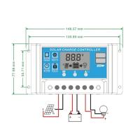 Controlador PWM 100A 12V 24V Automático Para Sistema Solar Carga De Panel Solar 2-USB 5V Con Pantalla LCD Accesorio Para Sistema Solar - details 6
