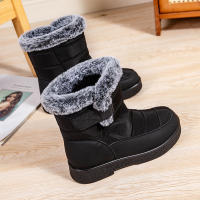 Botas De Invierno Para Mujer Talla Grande 44 Impermeables Con Peluche Grueso Botines De Nieve Con Correa De Ganchillo Y Plataforma Antideslizante - details 10