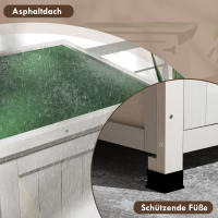 Armario de Jardín, Cobertizo de Madera para herraduras, Armario para herraduras de 2 Weatherproof Puertas, Cobertizo para herraduras con Techo de Asphalt, Armario para herraduras de Jardín, Patio, 110x55x117 cm, Gris Claro - details 4