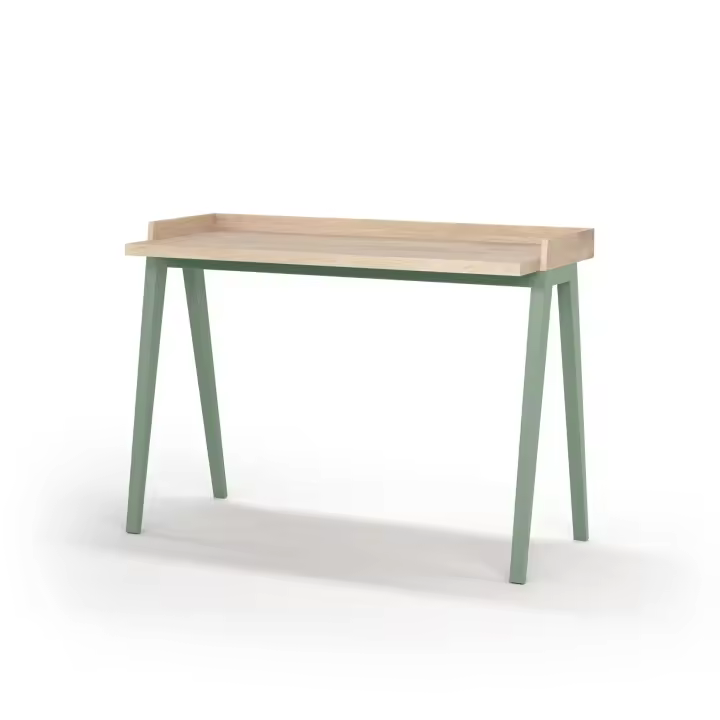 Herdasa, mesa de estudio modelo BERLIN 625, en melamina color roble y patas lacadas. - 1