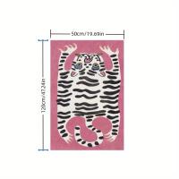 Exquisita Alfombra De Fondo Rosa, Divertida Alfombra De Estampado De Tigre, No Se Desvanece Y Se Puede Lavar A Mano, Alfombra Doméstica Adecuada Para Decoración Del Hogar - details 2