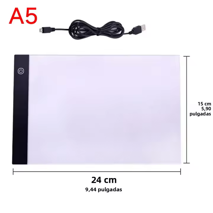 Mesa De Luz LED A5 Para Pintura De Diamantes Y Arte Trazado Caja De Luz Digital Con Ajuste De Tres Niveles Para Tablas De Dibujo - 1