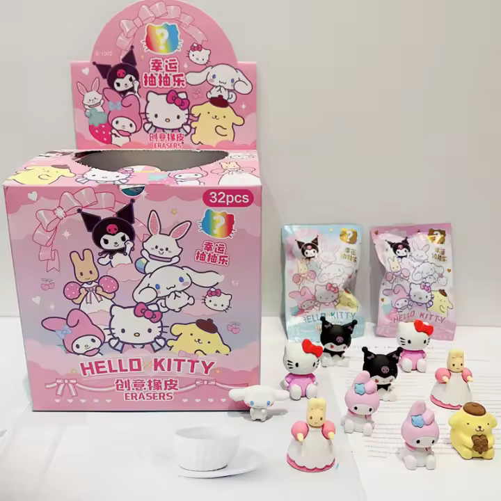 Set De 32 Piezas Eraser Figuras De Acción Kawaii Sanrio Hello Kitty Kuromi Melody Cinnamoroll Para Estudiantes Artículos De Papelería Juguete De Figura Completa Para Niños Y Adultos - 1