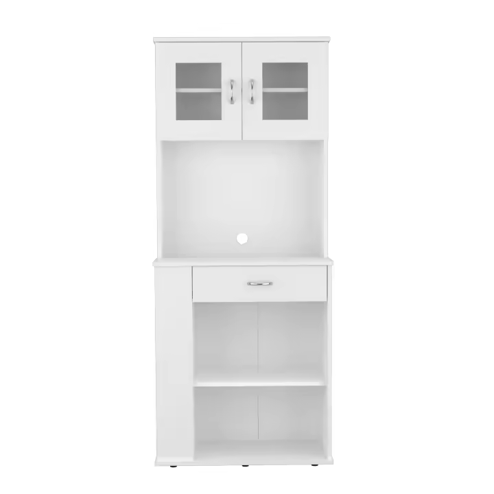 Aparador TUHOME Capienza para Microondas con Cajón y Armario - Alacena de Cocina Moderna Blanca - 1