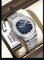 Reloj De Hombre POEDAGAR Lujo Cuadrado Impermeable Luminoso Con Fecha Reloj De Pulsera Casual De Acero Inoxidable Quartzo - details 13