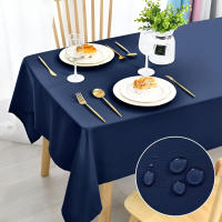 Mantel Anti-Manchas con Dimensiones de 180x300cm Mantel de Poliéster con Acabado en Bies Tablecloth Anti-Stain Mantel Color Azul Oscuro - WIAAM,AM3 - details 2