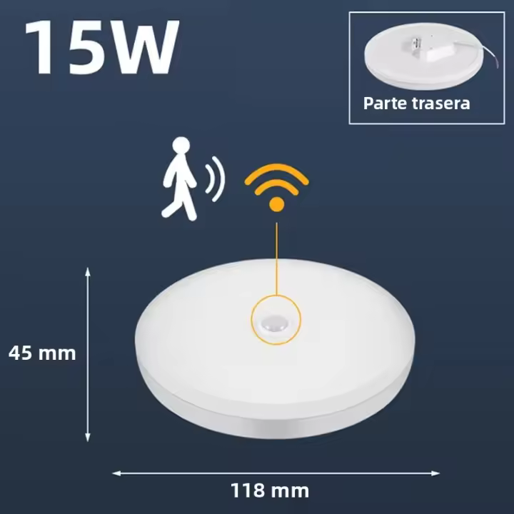 Lámpara De Techo Con Sensor De Movimiento LED Para Iluminación Nocturna Interior Smart Para Habitaciones Pasillos Baño - 1
