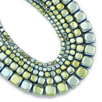 Cuentas De Hierro Natural En Forma De Cubo Y Cuadrado 2/3/4/6MM Colores Azul Y Oro Marrón Para Creación De Joyería Pulseras Y Collares DIY - details 13