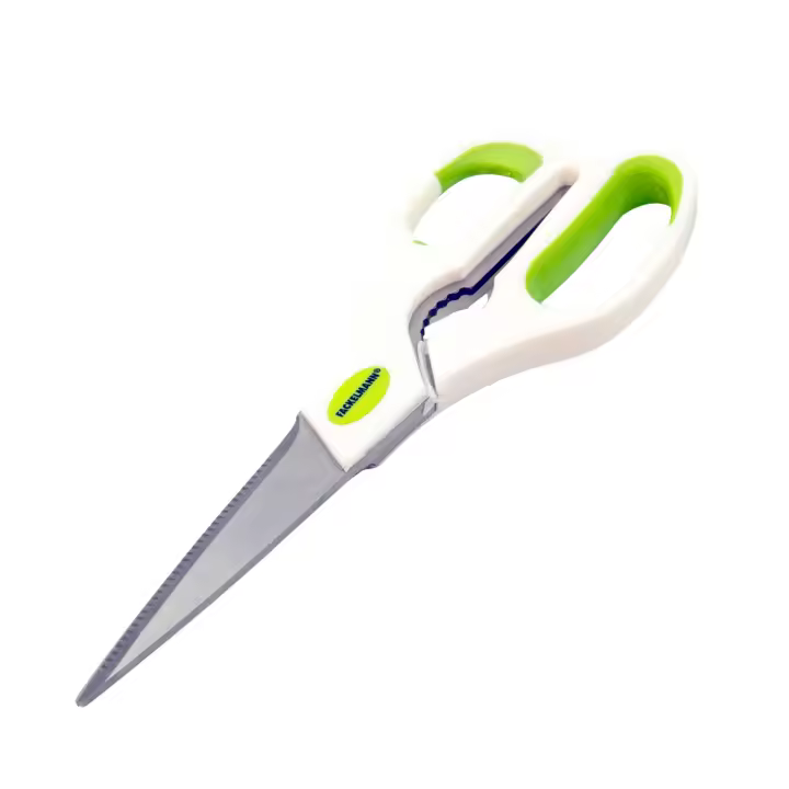 FACKELMANN Tijeras Cocina Multifunción de gran tamaño Acero Inoxidable, Polipropileno y Goma, Blanco y Verde, 22 cm, 1 uds. - 1