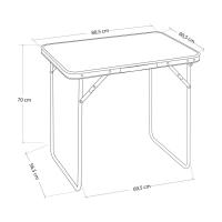 Mesa de Camping Plegable de Acero con encimera Efecto Madera Nogal marrón de 80x60x70 cm Mesa playa - Mesa playa plegable - Mesa camping - Mesa camping plegable - Mesa de playa - Mesa plegable portatil - Gerimport - details 0