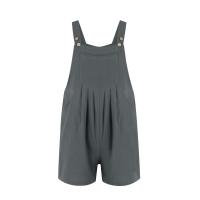 Traje De Mujer Casual De Algodón Lino Suave Con Pierna Ancha Y Bolsillos Estilo Callejero Cómodo Para Verano Color Sólido - details 21