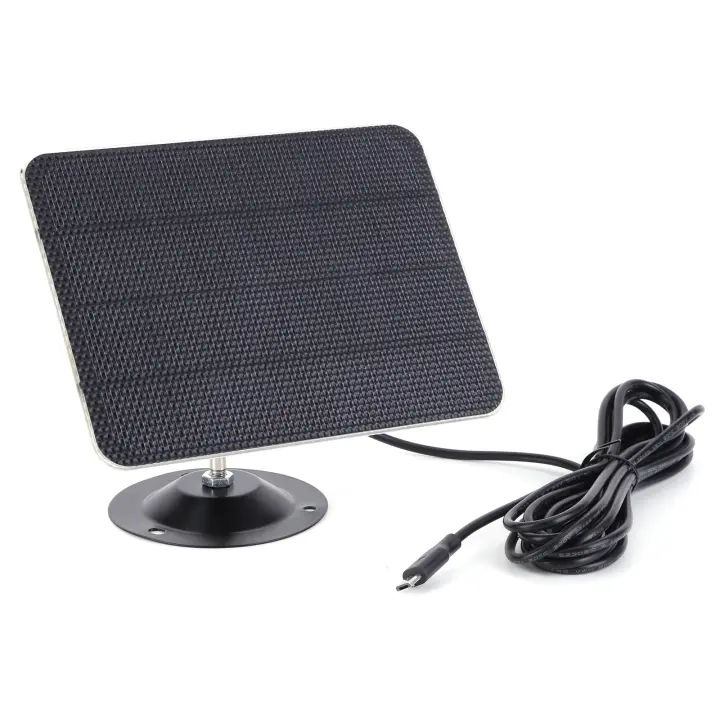 Panel Solar Monocrystallino 3W 5V Cargador De Energía Portátil Montaje En Montaje IPX6 Para Cámara De Seguridad Exterior - 1