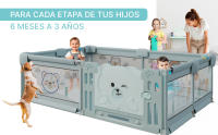 DeFieltro Parque Infantil Bebe 120x180 cm EXTRAFUERTE - Corral para Bebe Plegable FÁCIL Montaje- Corralito Bebe Acolchado y Zona de Juegos - Cuna Parque Bebe Grande Colchon +2 Agarraderas - details 4