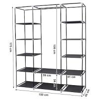 T-Lovendo Armario Organizador de Ropa Plegable Modular Tela 175x150x45cm - details 2