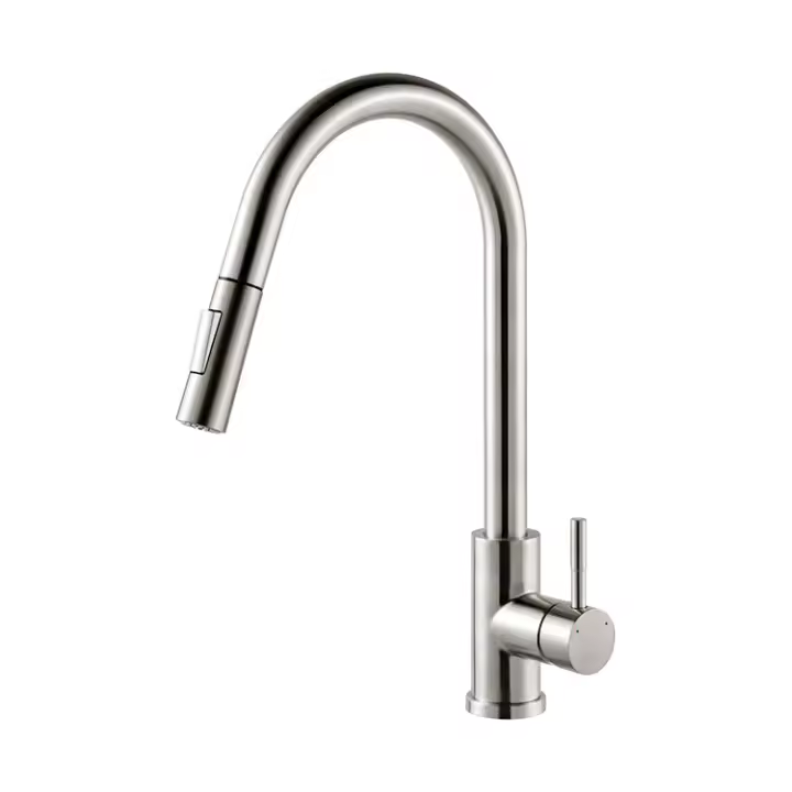 Grifo de Cocina with 2 tipos de Ducha, mezclador de fregadero de Cocina giratorio 360 ° Chrome - 1