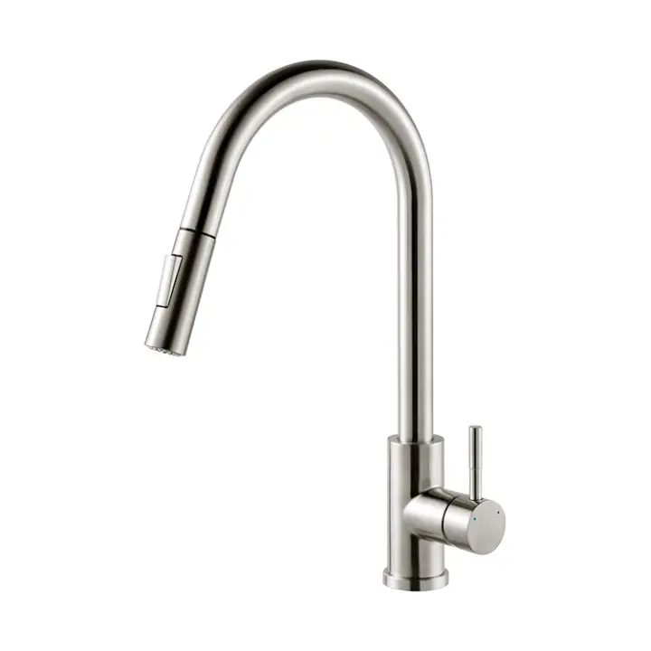 Grifo de Cocina with 2 tipos de Ducha, mezclador de fregadero de Cocina giratorio 360 ° Chrome - 1
