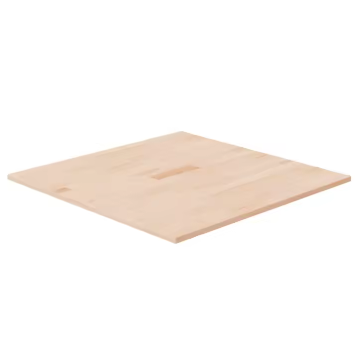 vidaXL Tablero de mesa cuadrada madera de roble sin tratar 70x70x1,5cm - 1