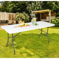 MIRAMAX-Mesa plegable portátil de plástico para interiores y exteriores,mesa plegable al aire libre, picnic, fiesta, campamento,mesa rectangular multiusos con asa,color blanco,180 x 69 x H 74 cm - details 4